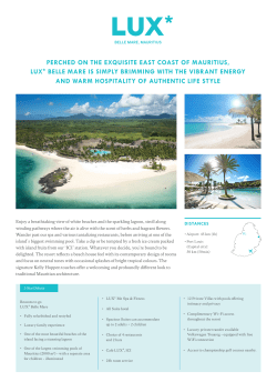 PERCHED ON THE EXQUISITE EAST COAST OF MAURITIUS, LUX