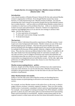 Despite Barrier, it is empowering to be a Muslim woman in Britain