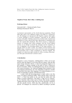 Print this article - Linguistica Antverpiensia, New Series &ndash; Themes in