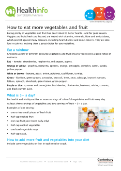 How to eat more vegetables and fruit
