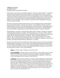 Fulfilling Our Civic Duty