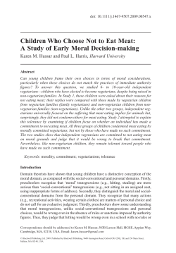 Children Who Choose Not to Eat Meat: A Study of