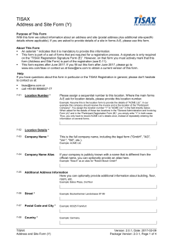 TISAX Address and Site Form (Y)