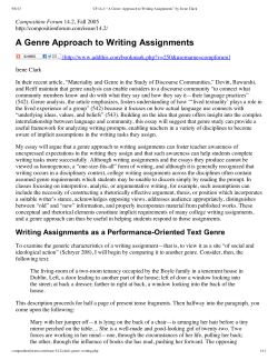 A Genre Approach to Writing Assignments