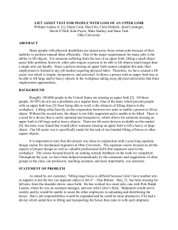 lifting assist vest for people with an upper limb loss