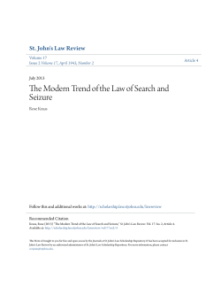 The Modern Trend of the Law of Search and Seizure