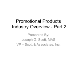 Promotional Products Industry Overview - Part 2