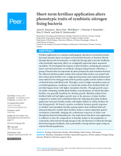 Short-term fertilizer application alters phenotypic traits of