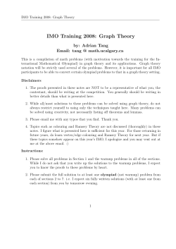 IMO Training 2008: Graph Theory