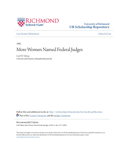 More Women Named Federal Judges