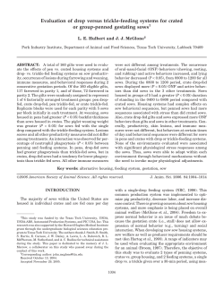 Evaluation of drop versus trickle-feeding systems