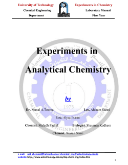 Experiments analytical