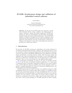 SCADE: Synchronous design and validation of embedded control