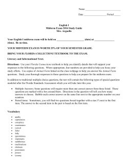 Mid-term Exam Study Guide