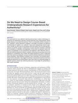 Do We Need to Design Course-Based Undergraduate