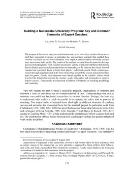 Building a Successful University Program
