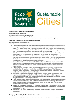 Sustainable Cities 2012 &ndash;Tasmania