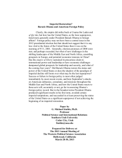 Imperial Restoration? Barack Obama and American Foreign Policy