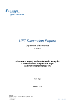 Urban water supply and sanitation in Mongolia: A description