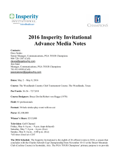 2016 Insperity Invitational Advance Media Notes