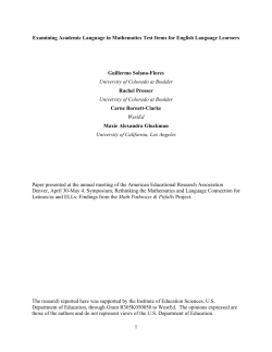 1 Examining Academic Language in Mathematics Test Items for