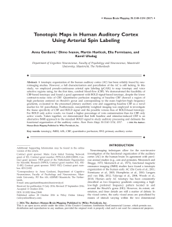 Tonotopic Maps in Human Auditory Cortex Using Arterial Spin