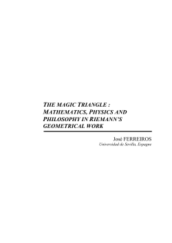THE MAGIC TRIANGLE : MATHEMATICS, PHYSICS AND