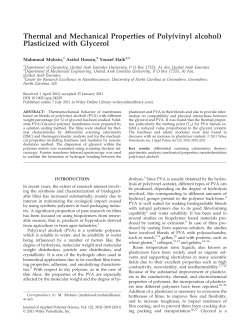 Thermal and mechanical properties of poly(vinyl alcohol) plasticized