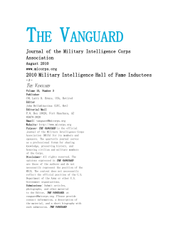the vanguard - Military Intelligence Corps Association
