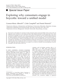 Exploring why consumers engage in boycotts: toward a unified model