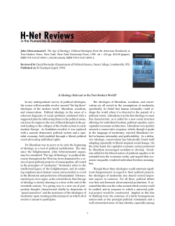 Is Ideology Relevant to the Post-Modern World? - H-Net