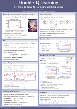 Double Q-learning 1cmOr: How to solve Q