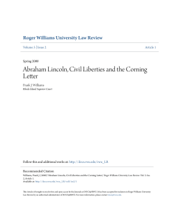 Abraham Lincoln, Civil Liberties and the Corning