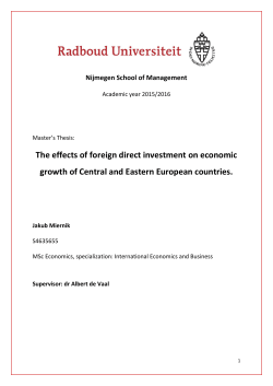 The effects of foreign direct investment on economic growth of