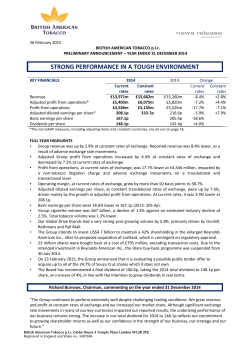 FY 2014 Full announcement