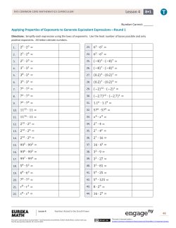 Grade 8 Mathematics Module 1, Topic A, Lesson 4
