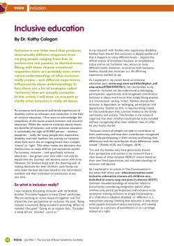Inclusive Education - Down Syndrome Australia