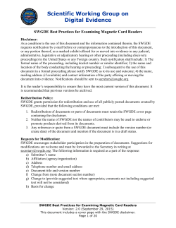 SWGDE Best Practices for Examining Magnetic Card Readers