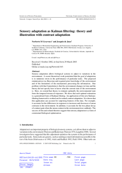 Sensory adaptation as Kalman filtering: theory and illustration with