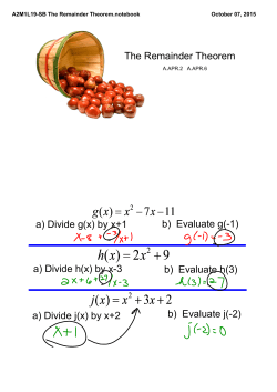A2M1L19-SB The Remainder Theorem.notebook