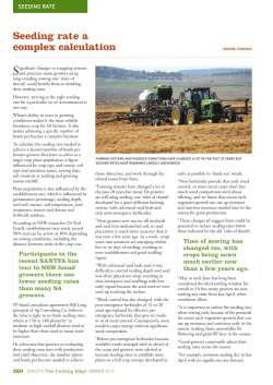 Seeding rate a complex calculation
