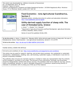 Utility-derived supply function of sheep milk