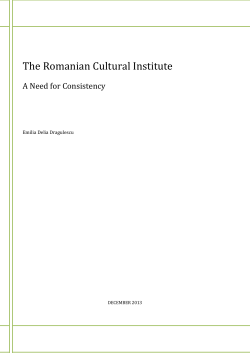 The Romanian Cultural Institute - Institute for Cultural Diplomacy