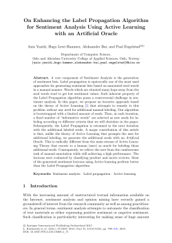 On Enhancing the Label Propagation Algorithm for Sentiment