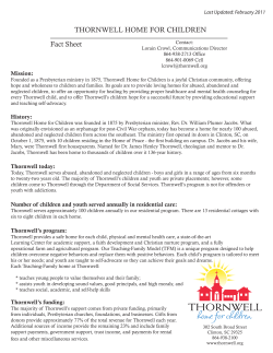 2011THC FactSheet - Thornwell Home for Children