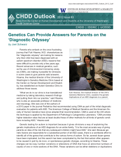 2012 Issue#3 - Genetics Can Provide Answers for Parents on the