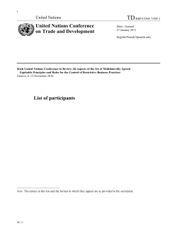 List of participants