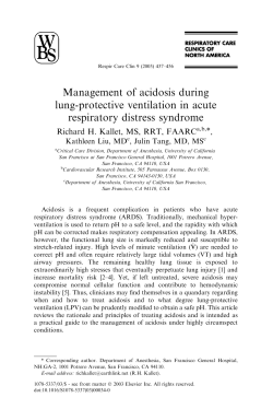 Management of acidosis during lung-protective