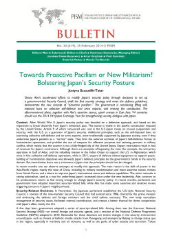 Towards Proactive Pacifism or New Militarism? Bolstering