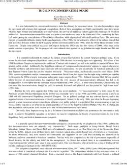 IS U.S. NEOCONSERVATISM DEAD?